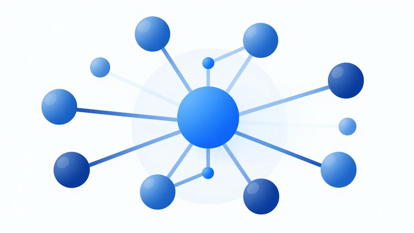 Technical illustration of DNS name server connections.
