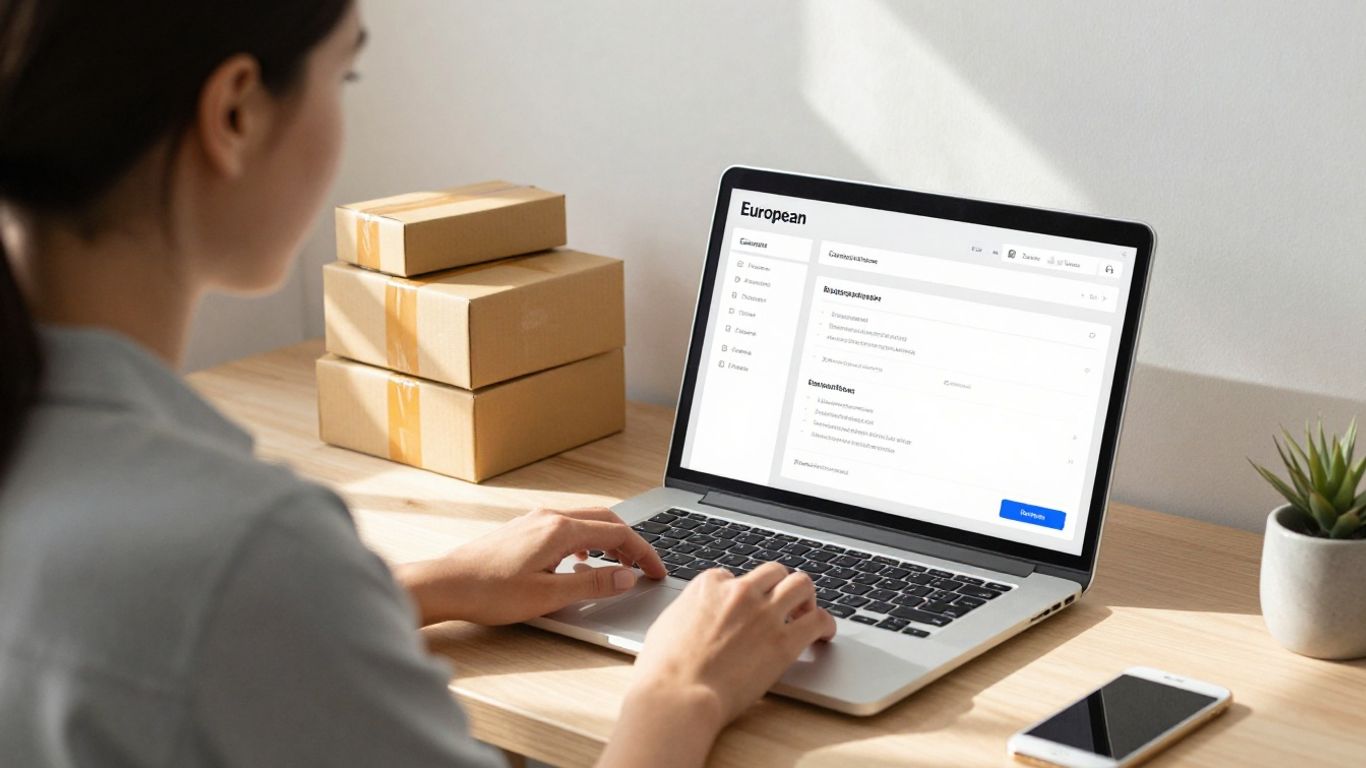 Onlinehändler plant Geschäftsentwicklung mit Laptop