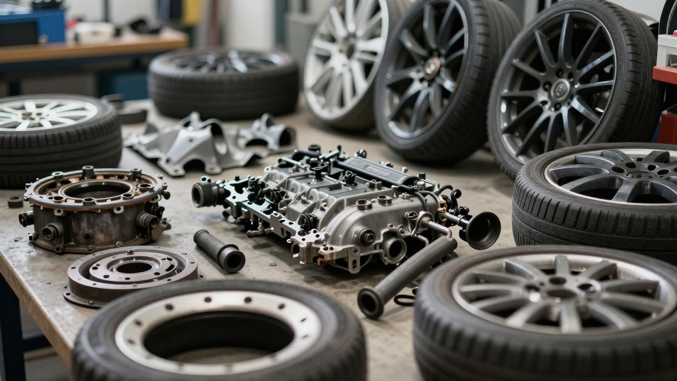 Used Kia Cerato parts at a wrecking yard.