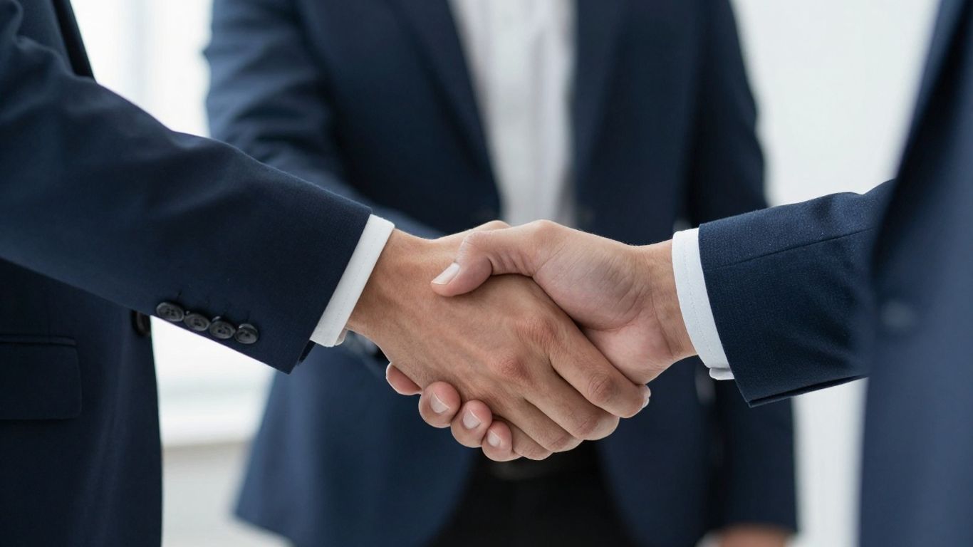 Handshake in a business setting