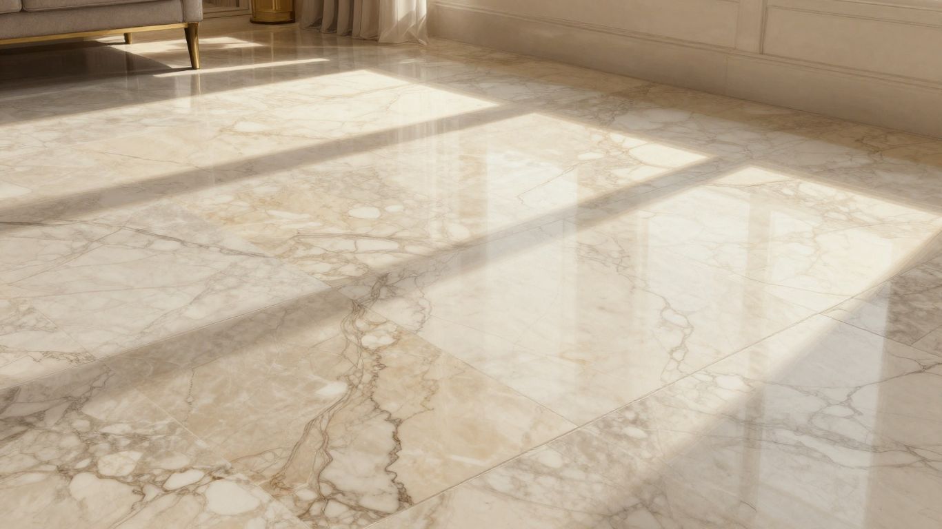 Elegant natural stone flooring in a luxurious room.