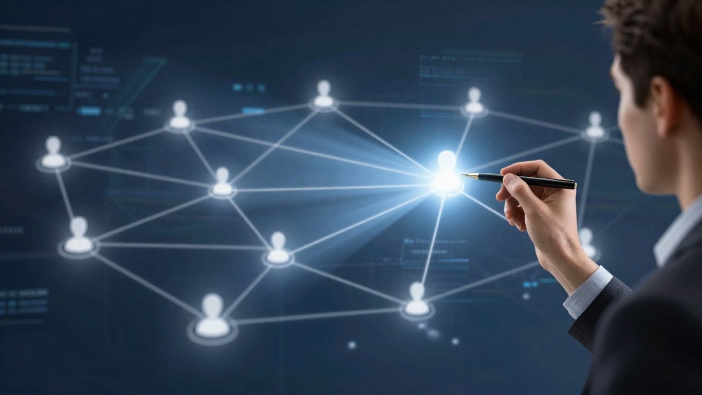 Marketer analyzing digital customer journey pathways.