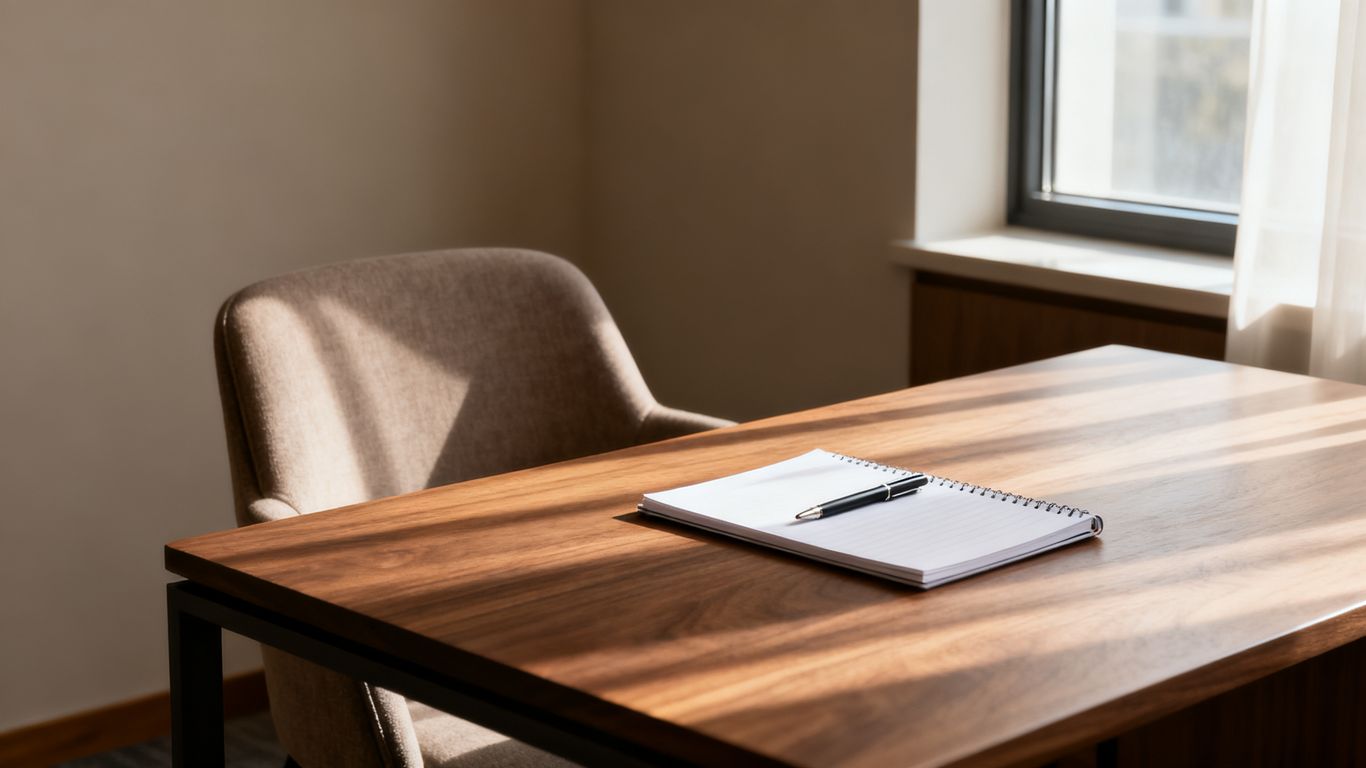 A professional office space setting for staff interviews