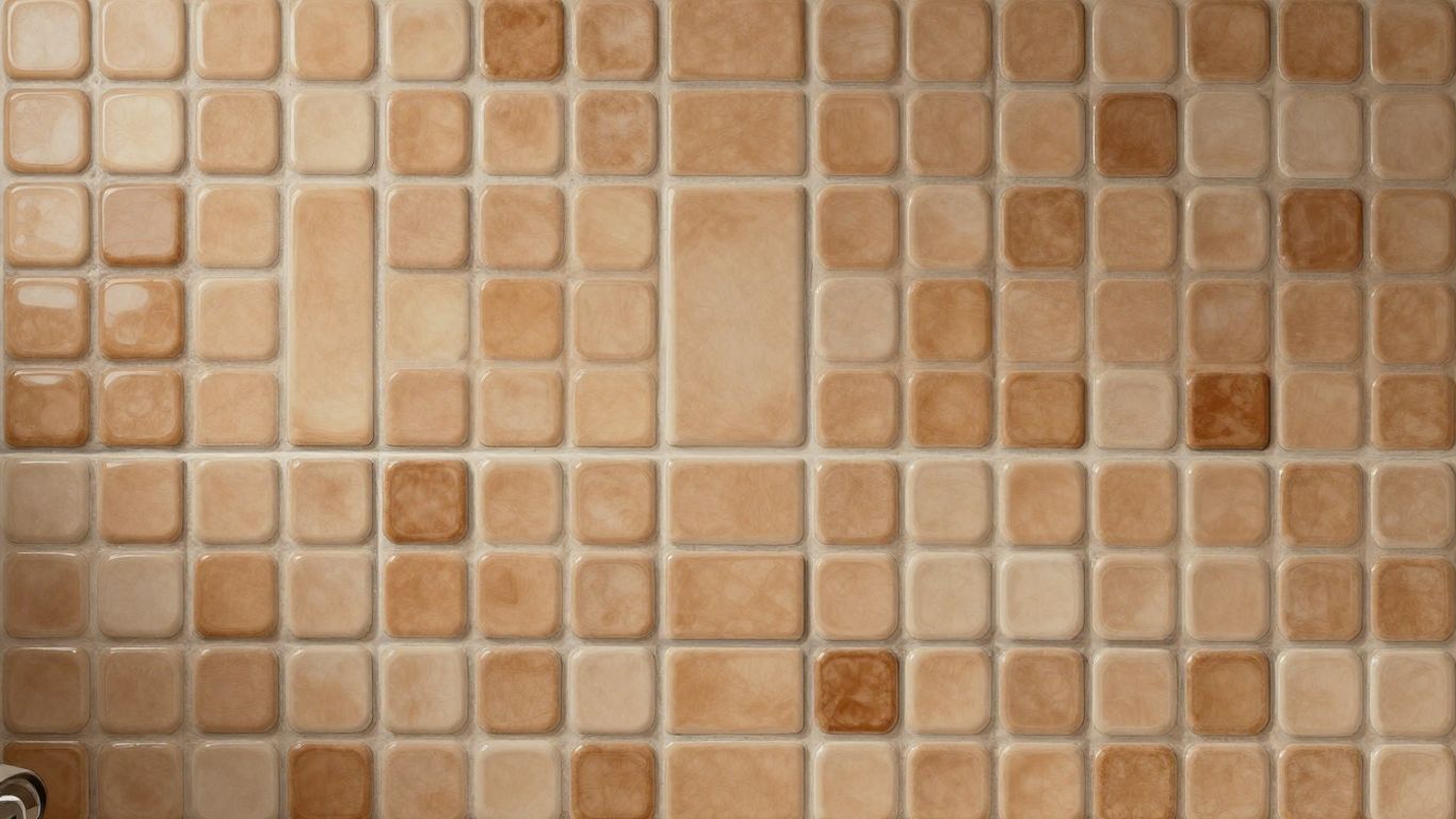 Boceto de diseño de pared de baldosas de cerámica tipo penny.