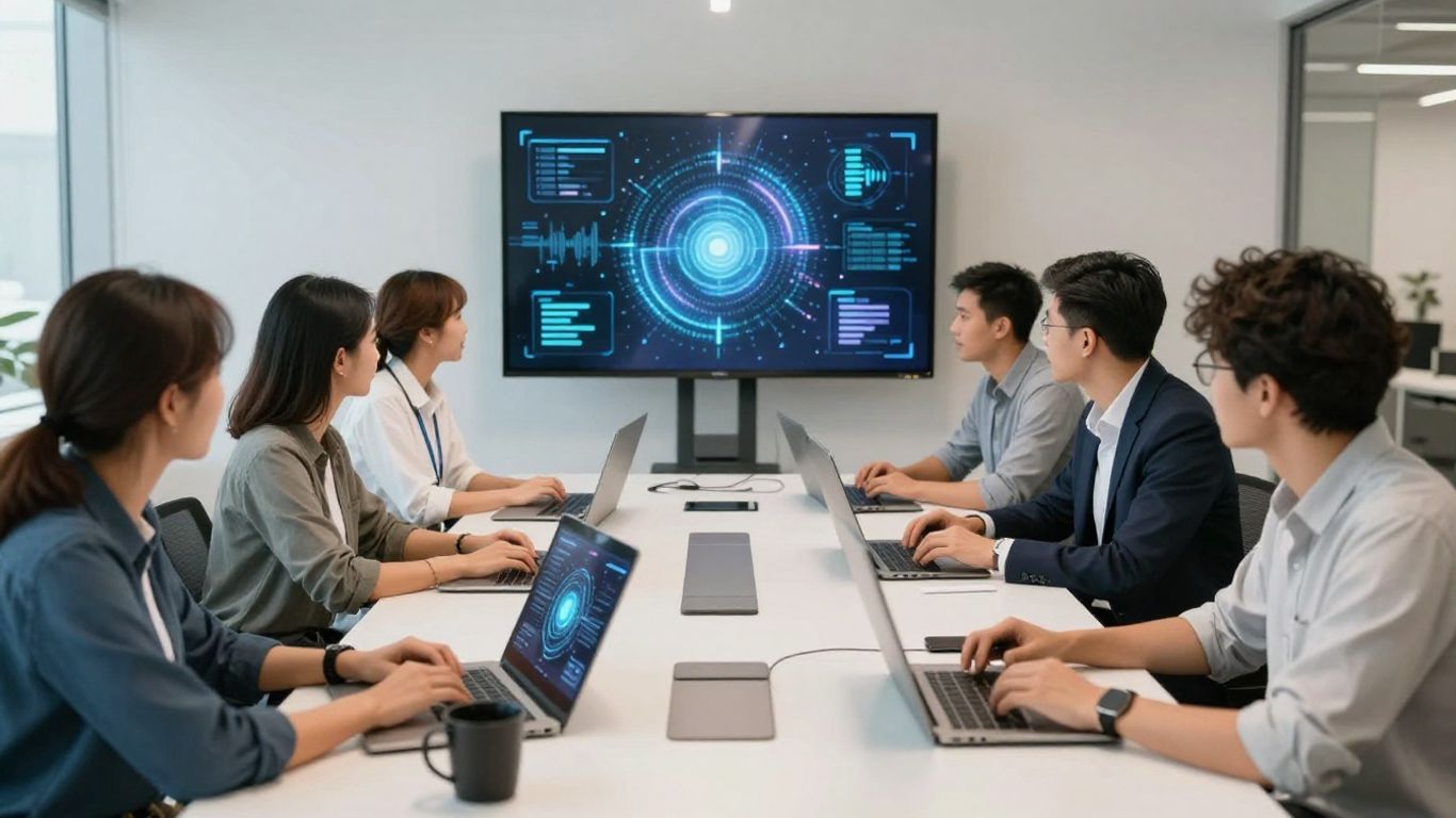 Small business owners using AI tools in Australia.