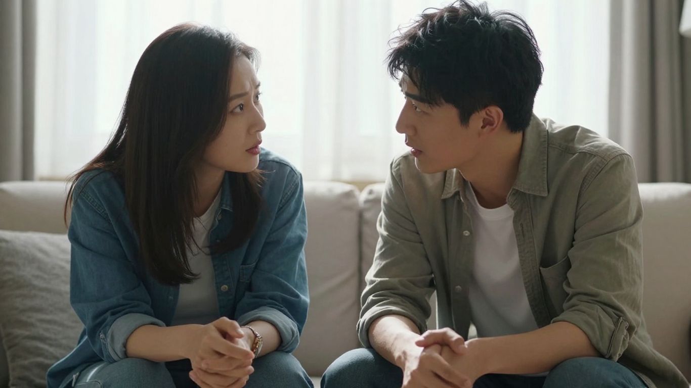 Two people having a deep conversation