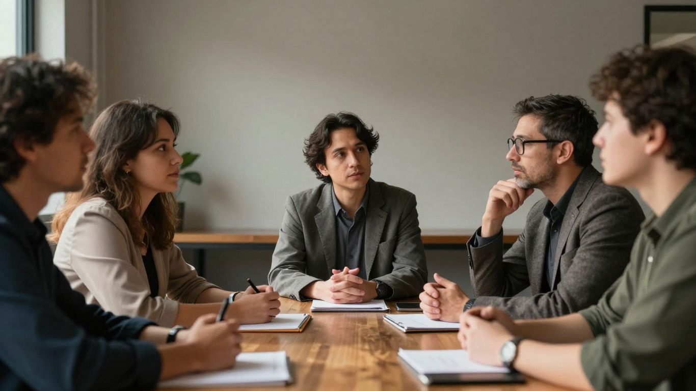 Media professionals discussing the future of the industry.