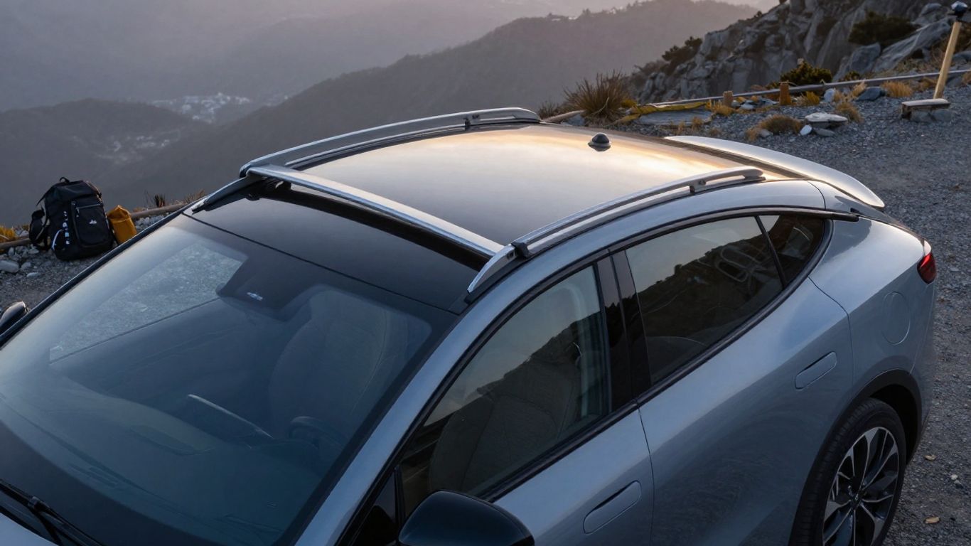 Aerodynamic cross bars on a glass roof