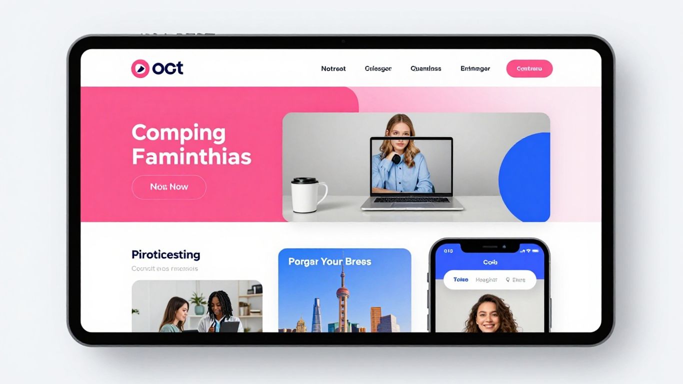 Modern website interface with intuitive navigation and vibrant visuals.