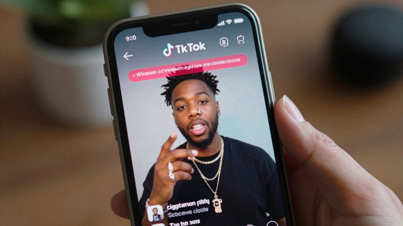 TikTok affiliate marketing content creation on a smartphone.