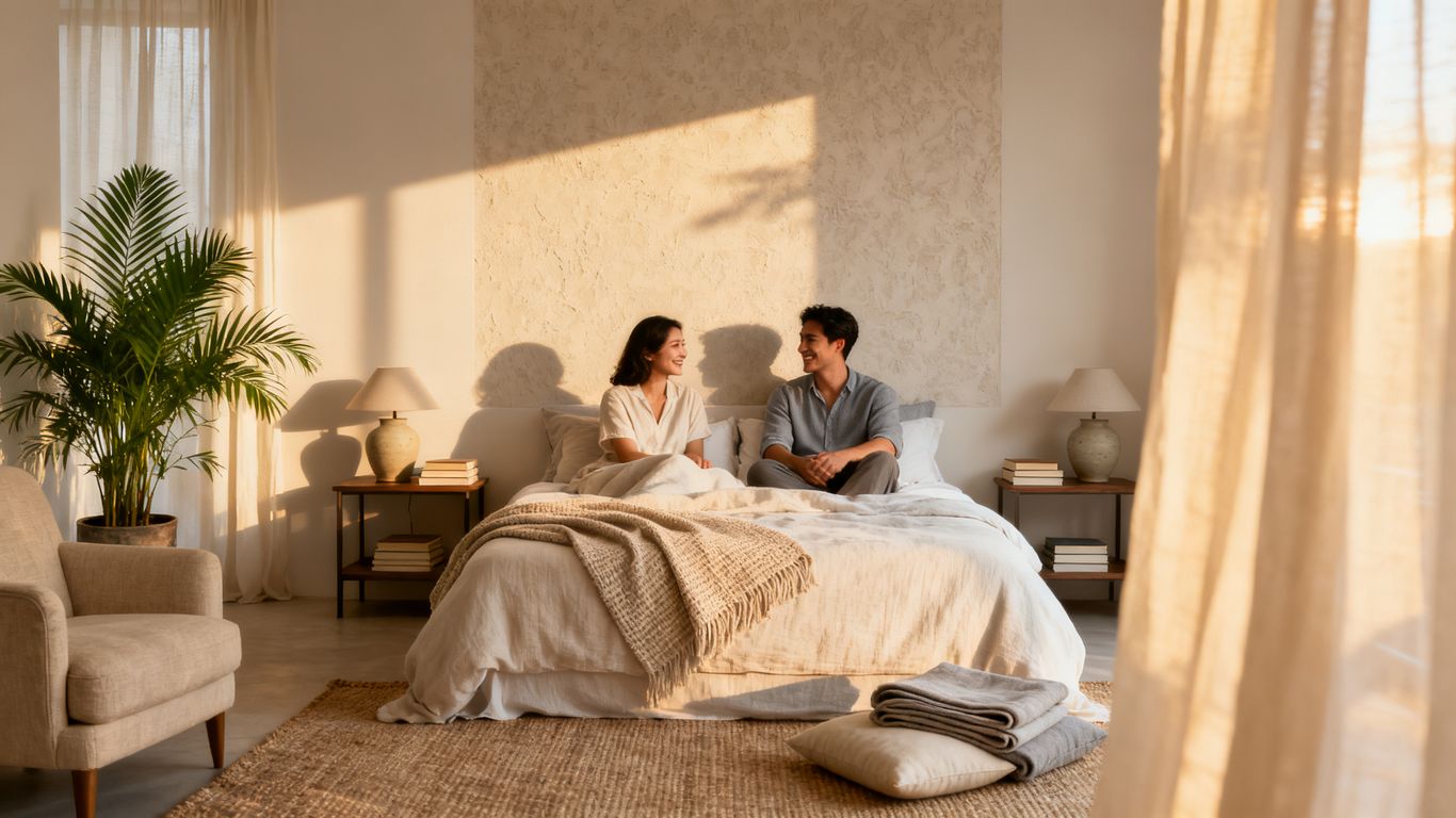 A clean bedroom environment with smart air management
