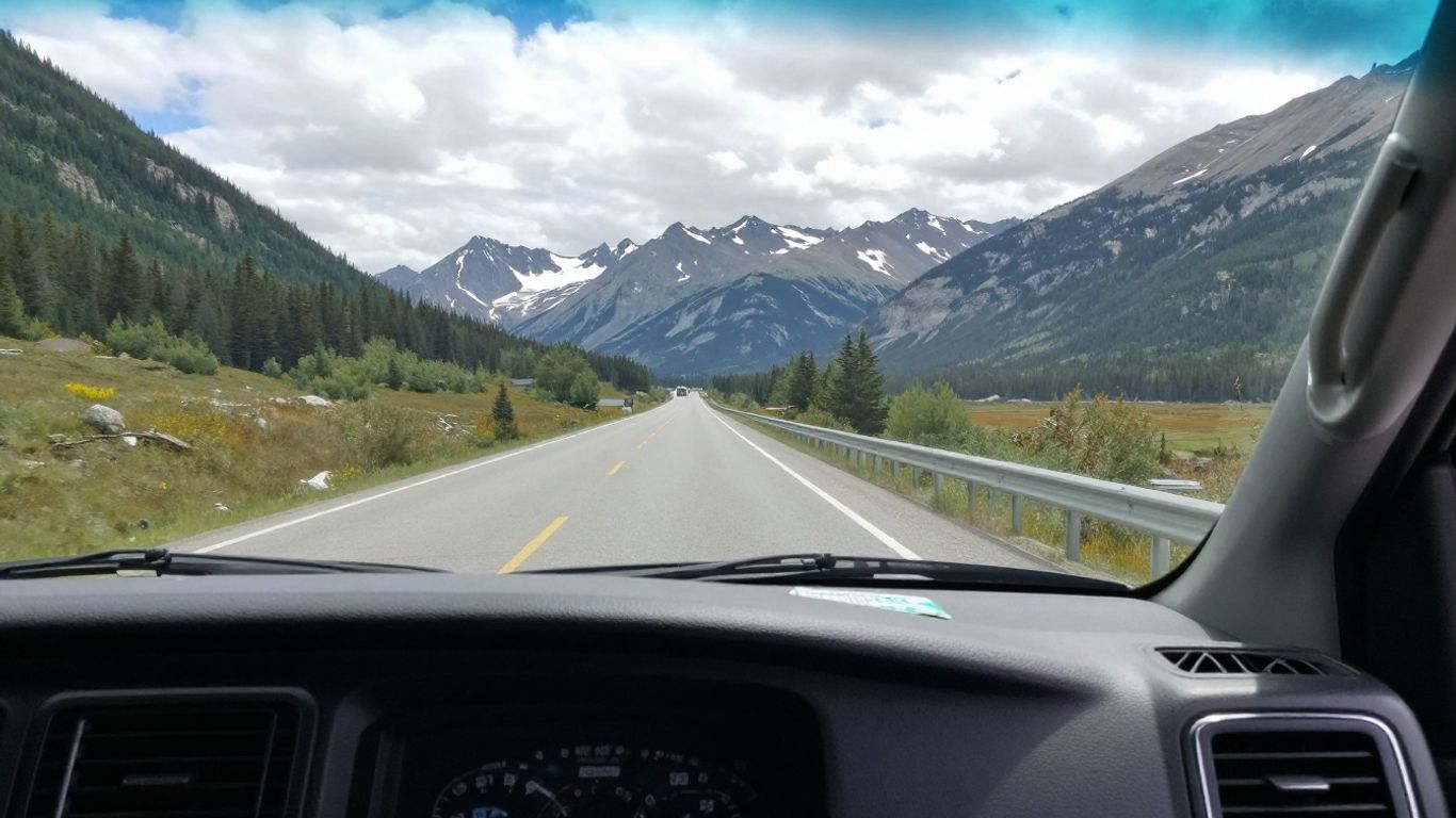Campervan in Canadian mountains with driver's license.