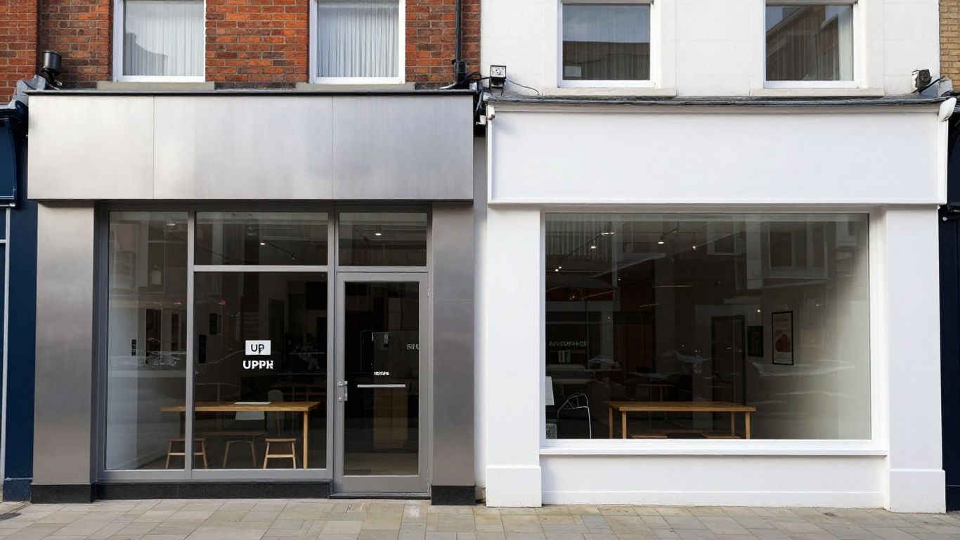 Aluminium versus UPVC shopfronts comparison image.