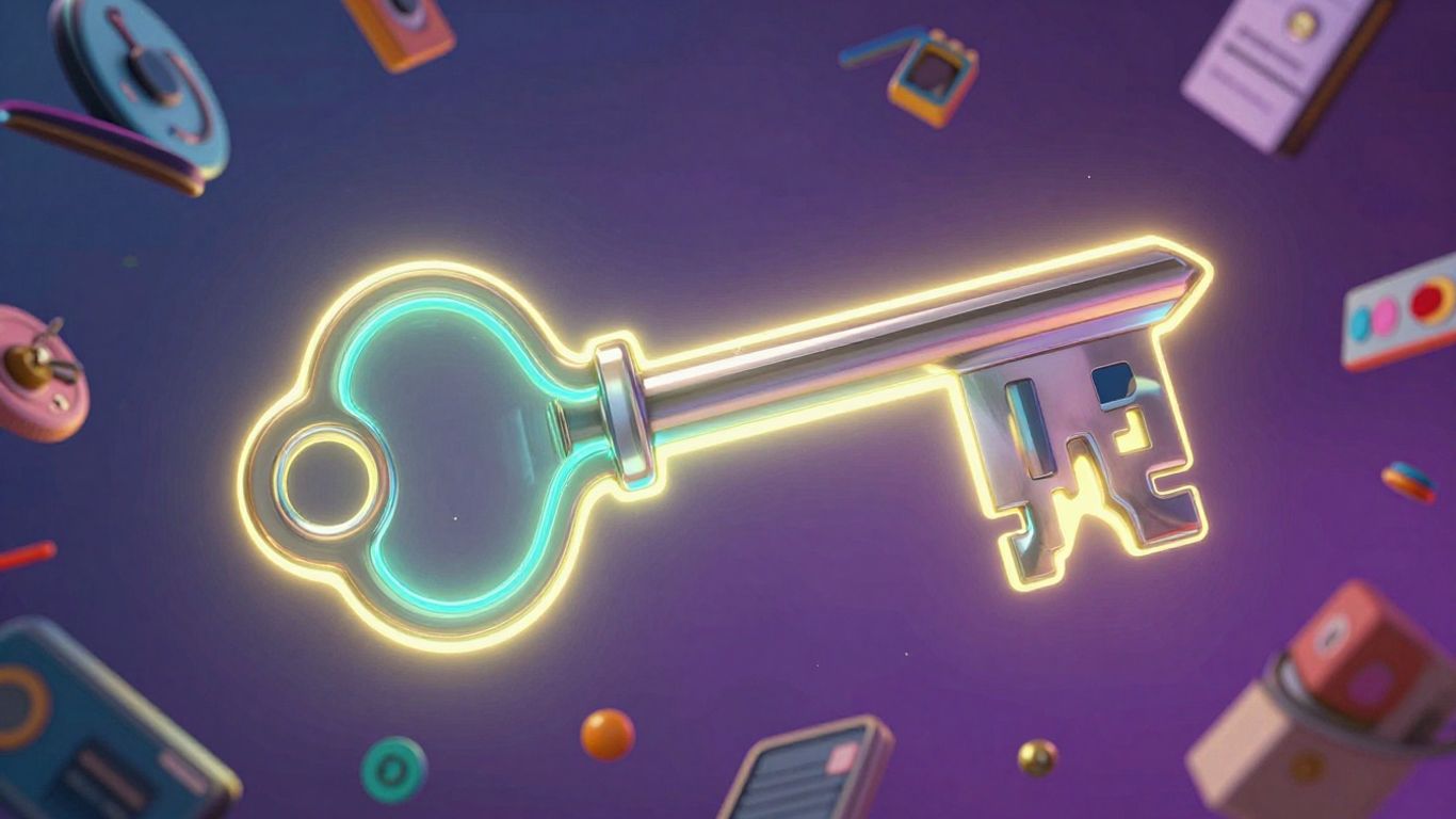 Key unlocking unlimited digital content and creative freedom.