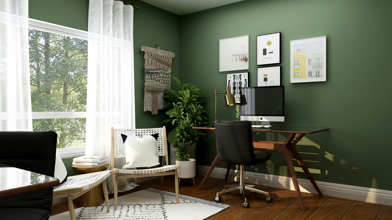 black and white chairs and table