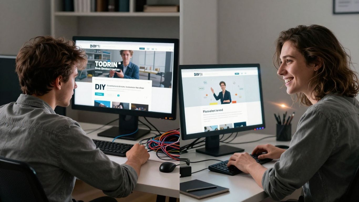 Professional website design vs DIY builder