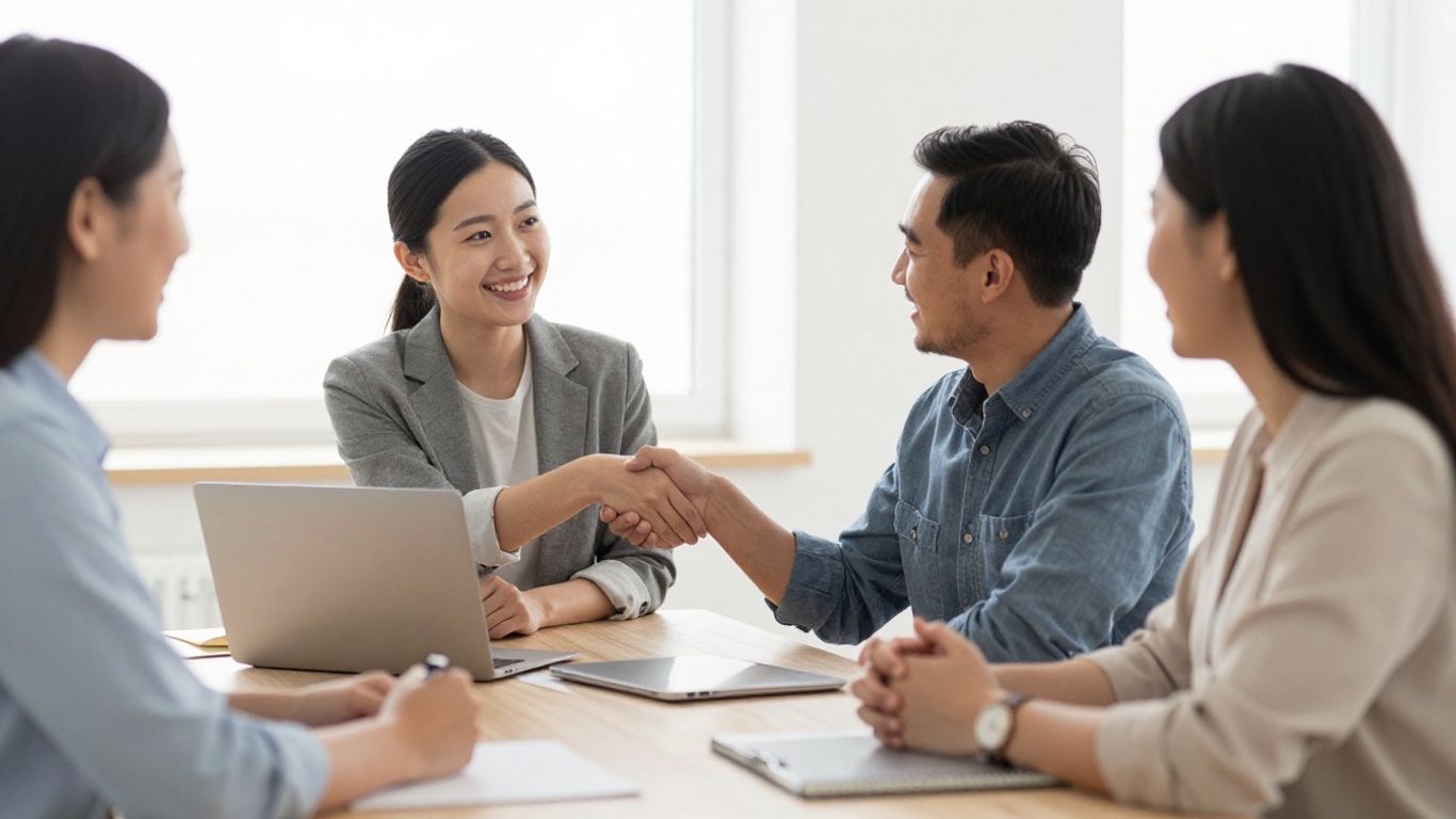 Colaboración entre equipo empresarial
