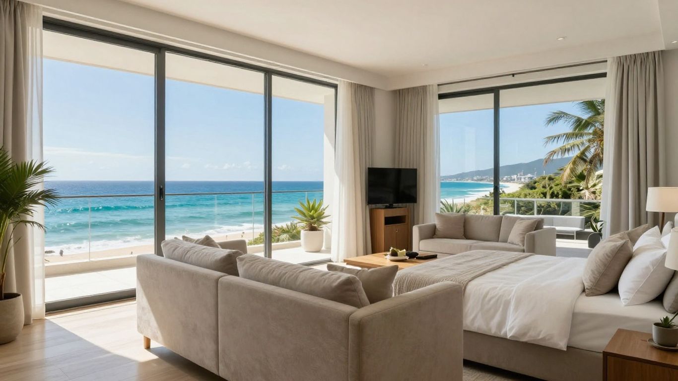 Modern apartment with ocean view