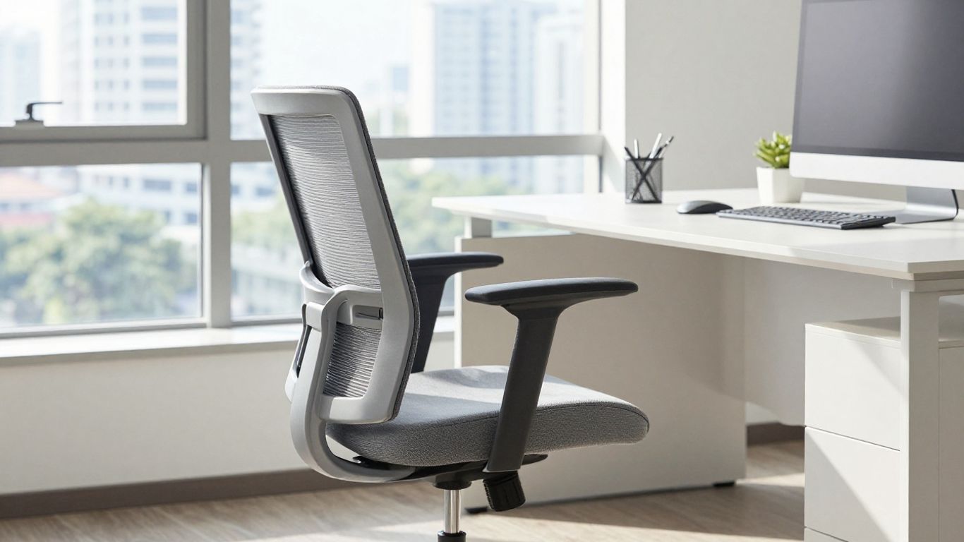 Ergonomic setup in a bright office