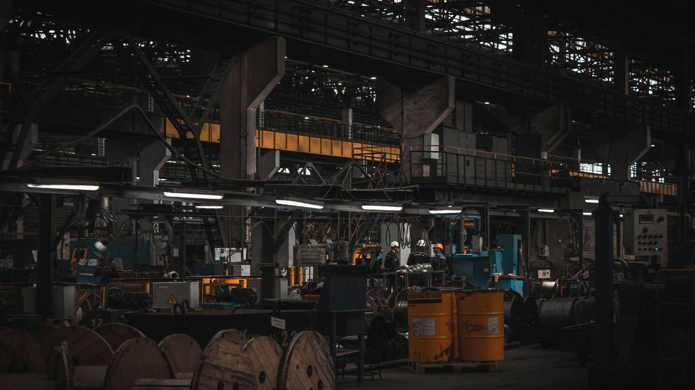 A factory filled with lots of machines and machinery