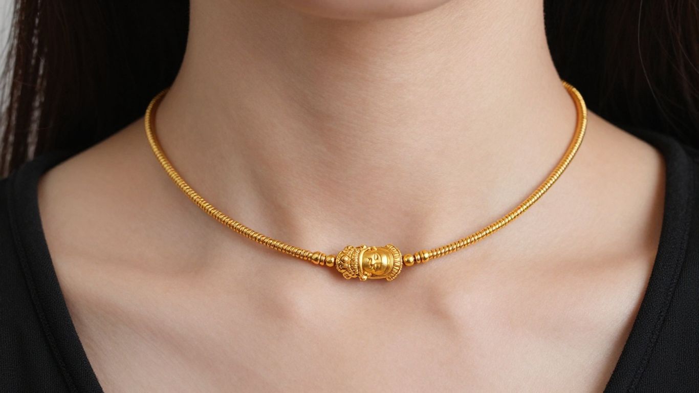 Close-up of temple jewellery on a model