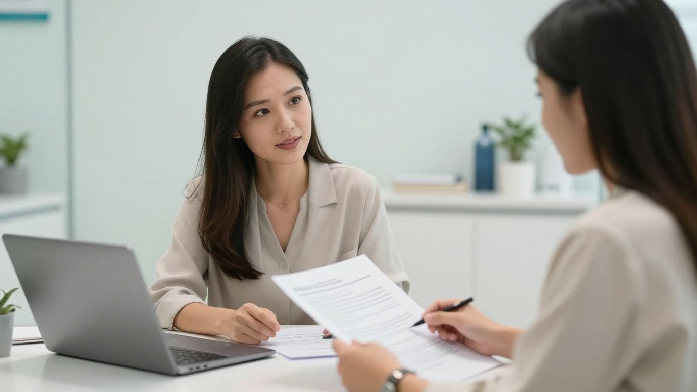 Doctor reviewing compliant clinic marketing materials