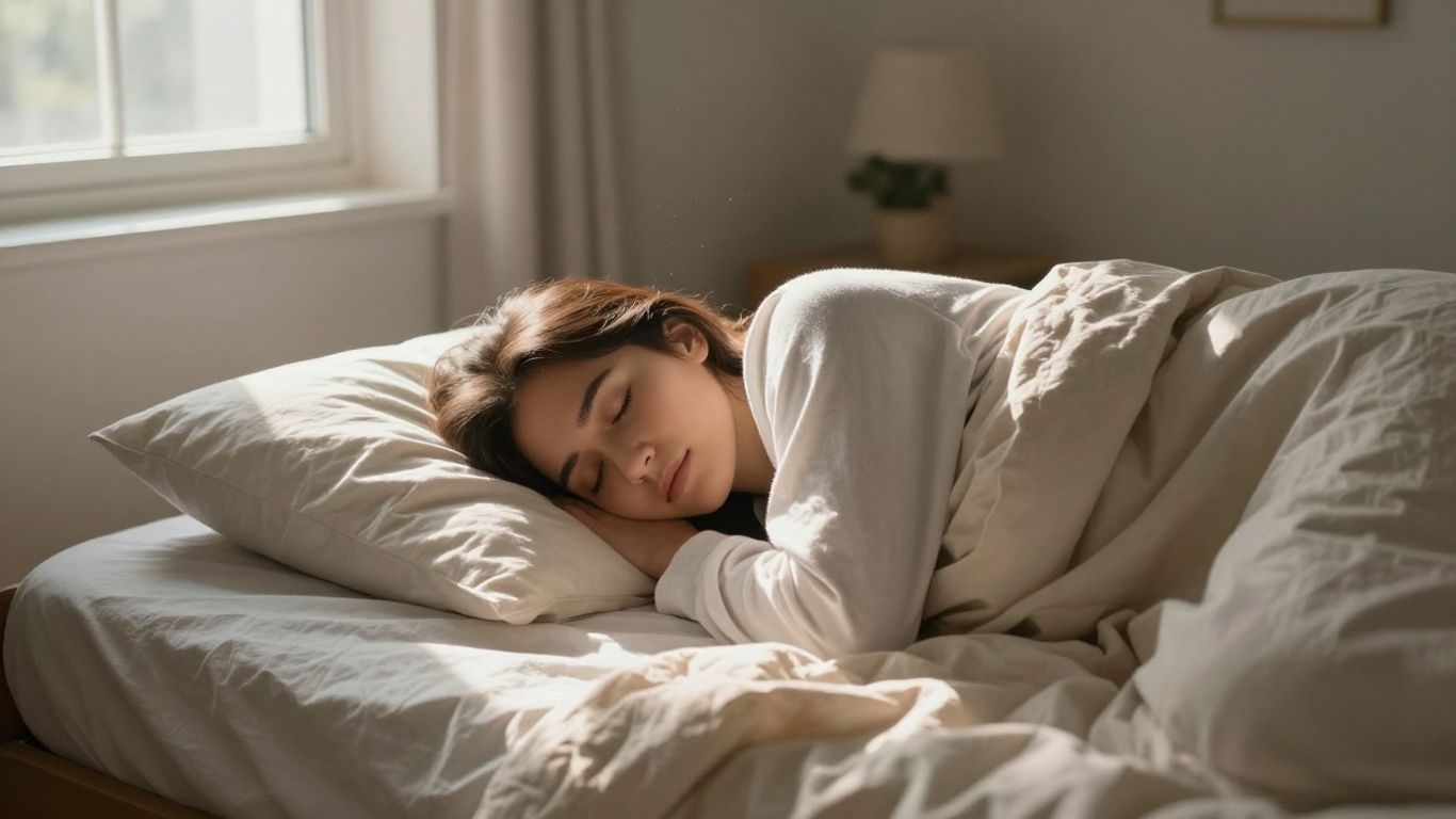 Persona durmiendo plácidamente en una habitación luminosa.
