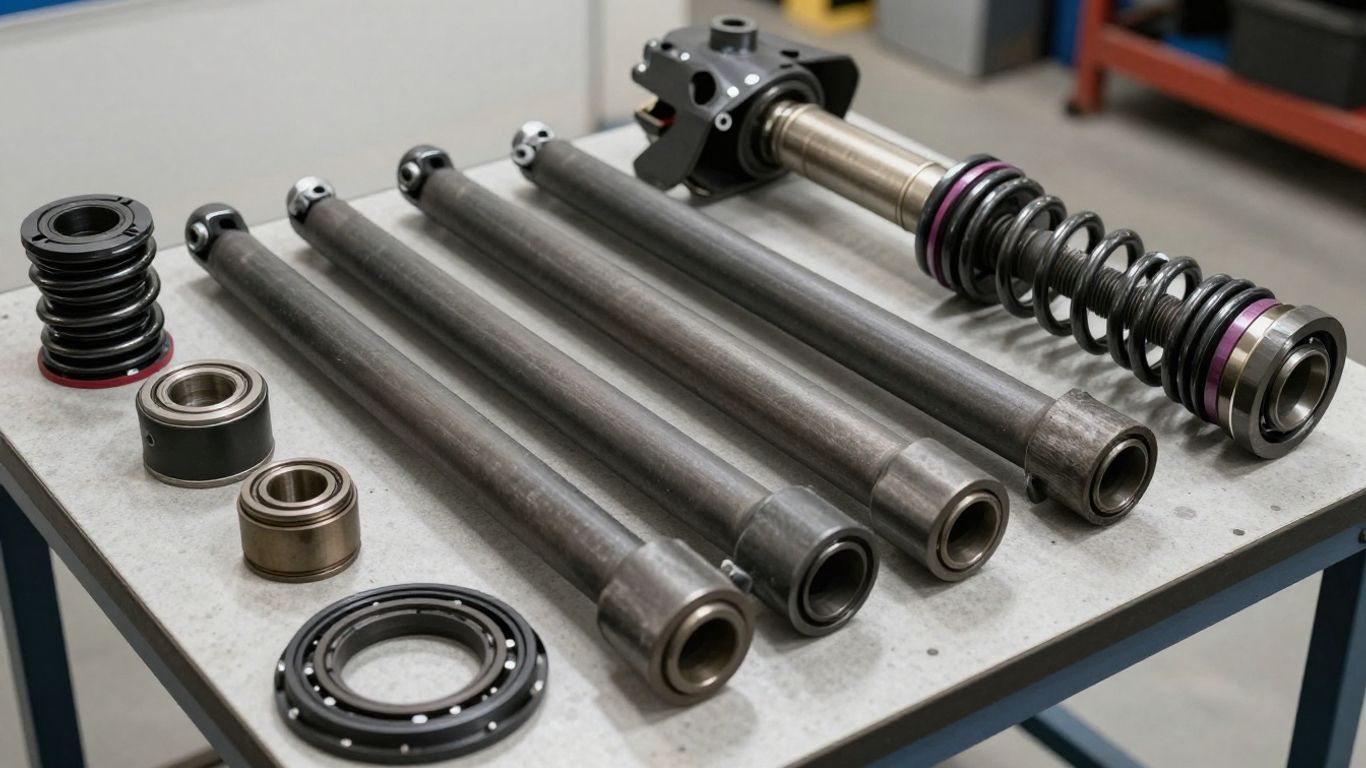 Photographic view of Model Y suspension parts