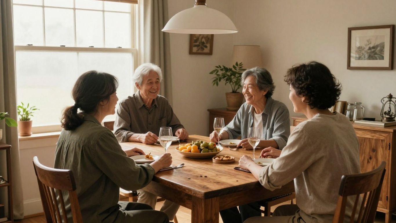 A home scene with multiple generations