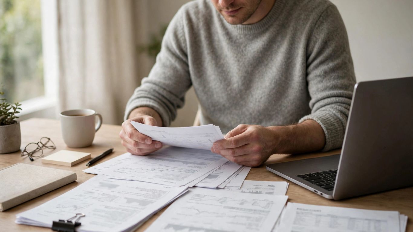 Trader reviewing company details and trading terms