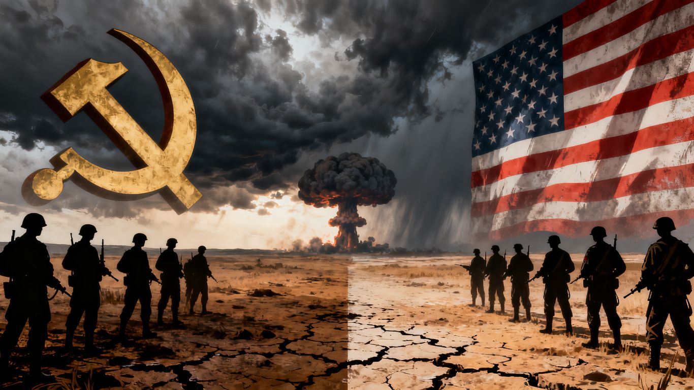 Cold War ideological clash between US and Soviet Union.