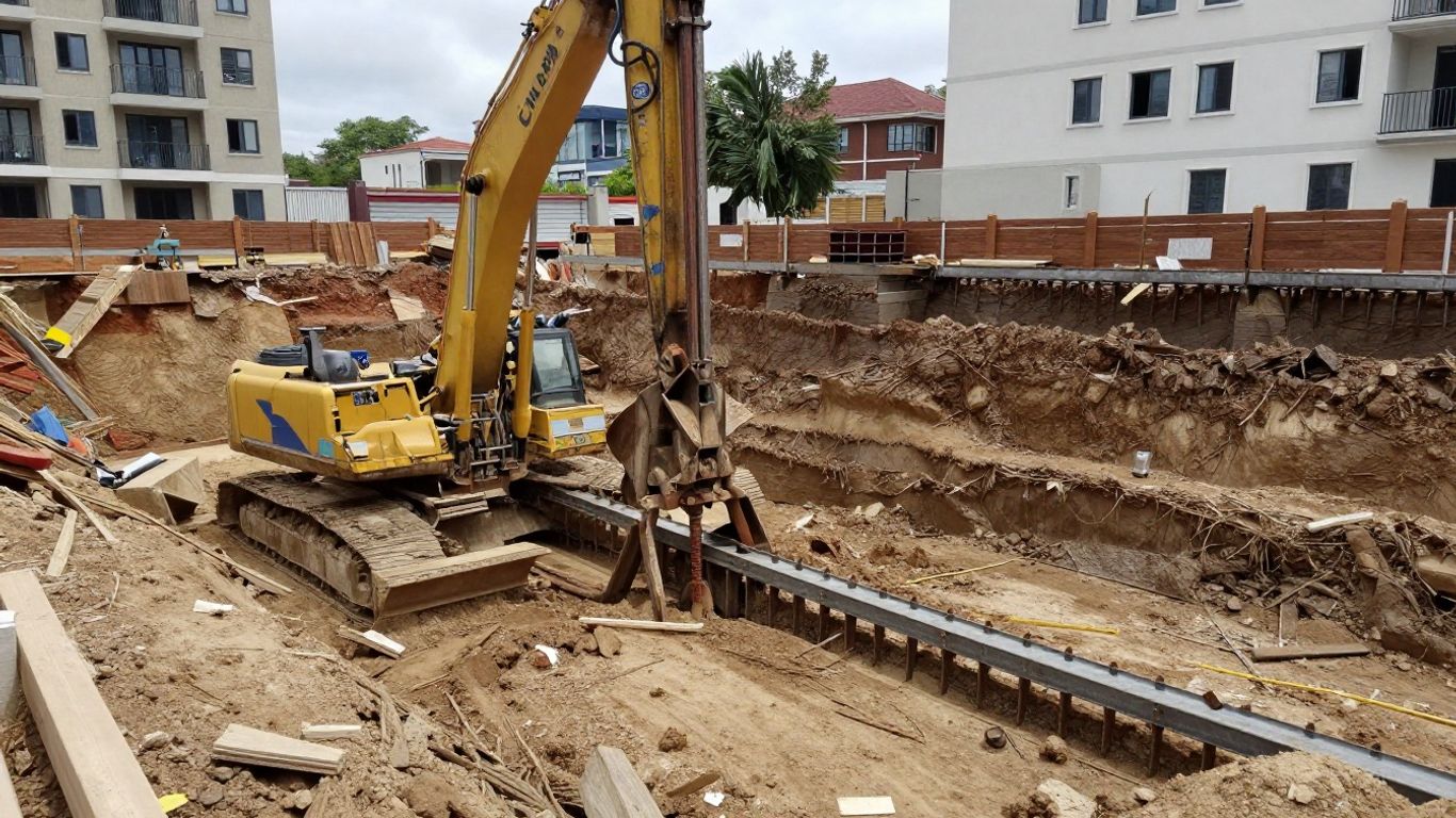 Permanent ground anchors beside urban excavation