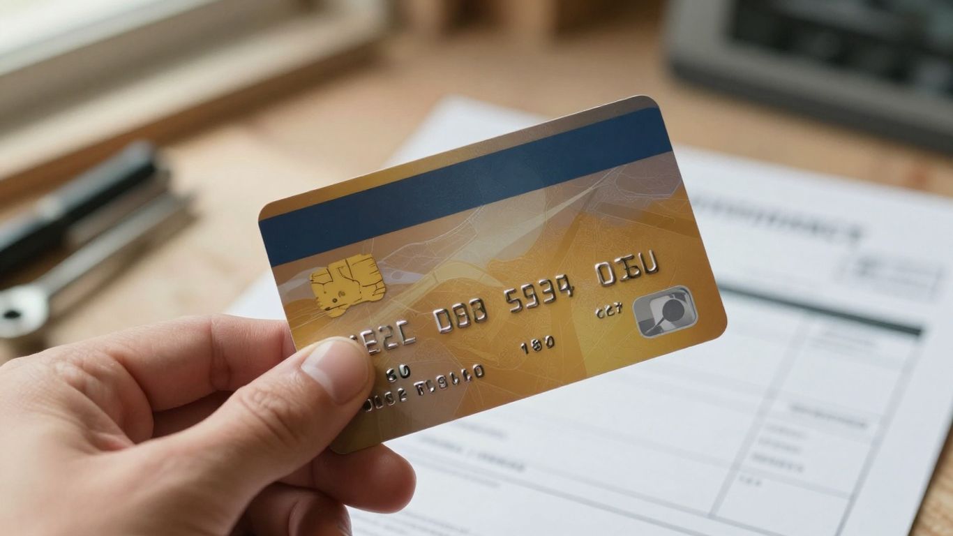 Contractor accepting credit card payment for services.