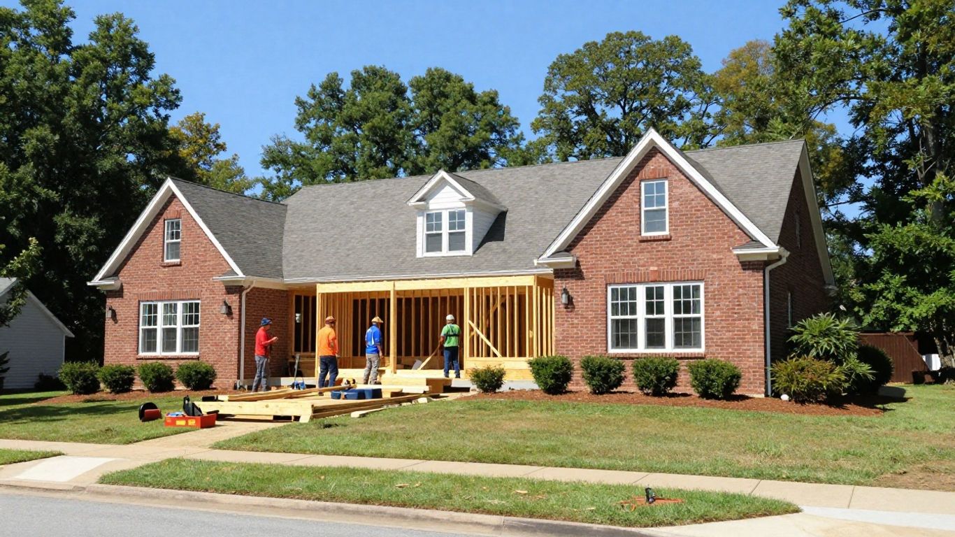 Brick house in Dacula, Georgia with room addition construction