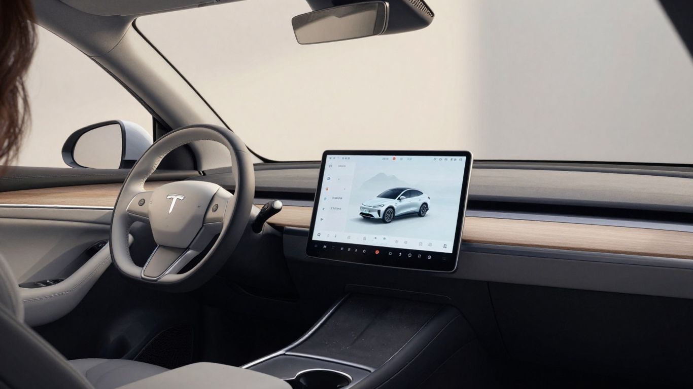 Interior view featuring infotainment and ergonomic seat components
