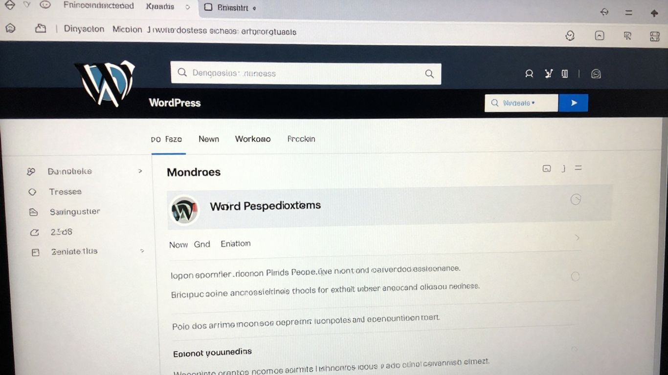 Tableau de bord d'administration WordPress sur un écran d'ordinateur.
