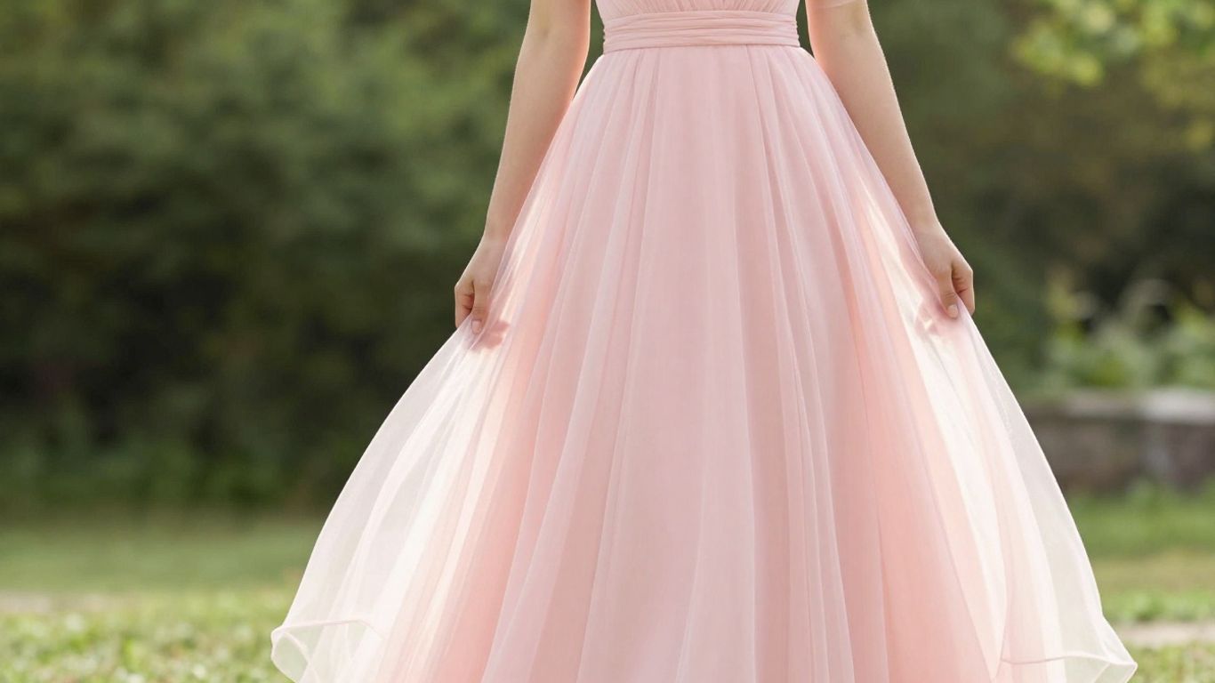 Rosa 3/4 Ärmel Hochzeitsgastkleid