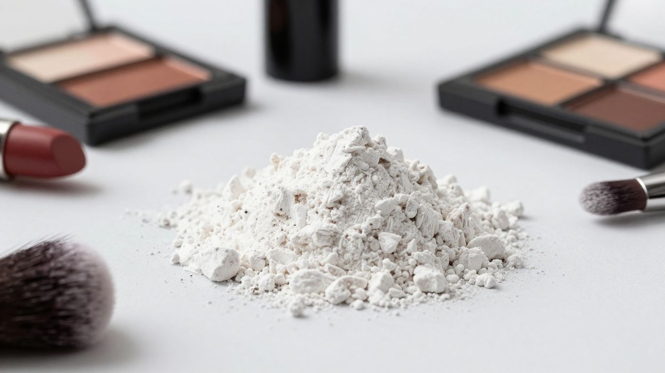 Talcum powder spilling from a makeup brush.