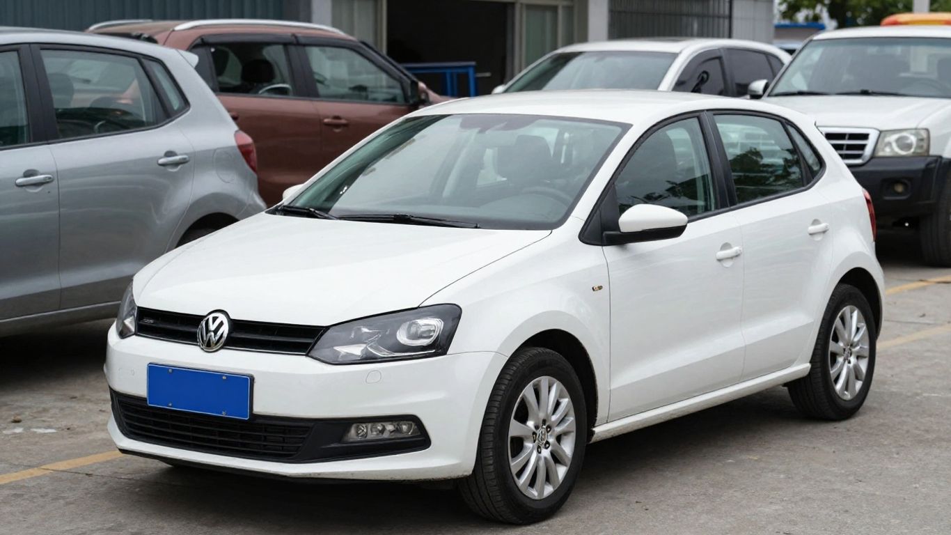 Volkswagen Polo car at a wrecking yard