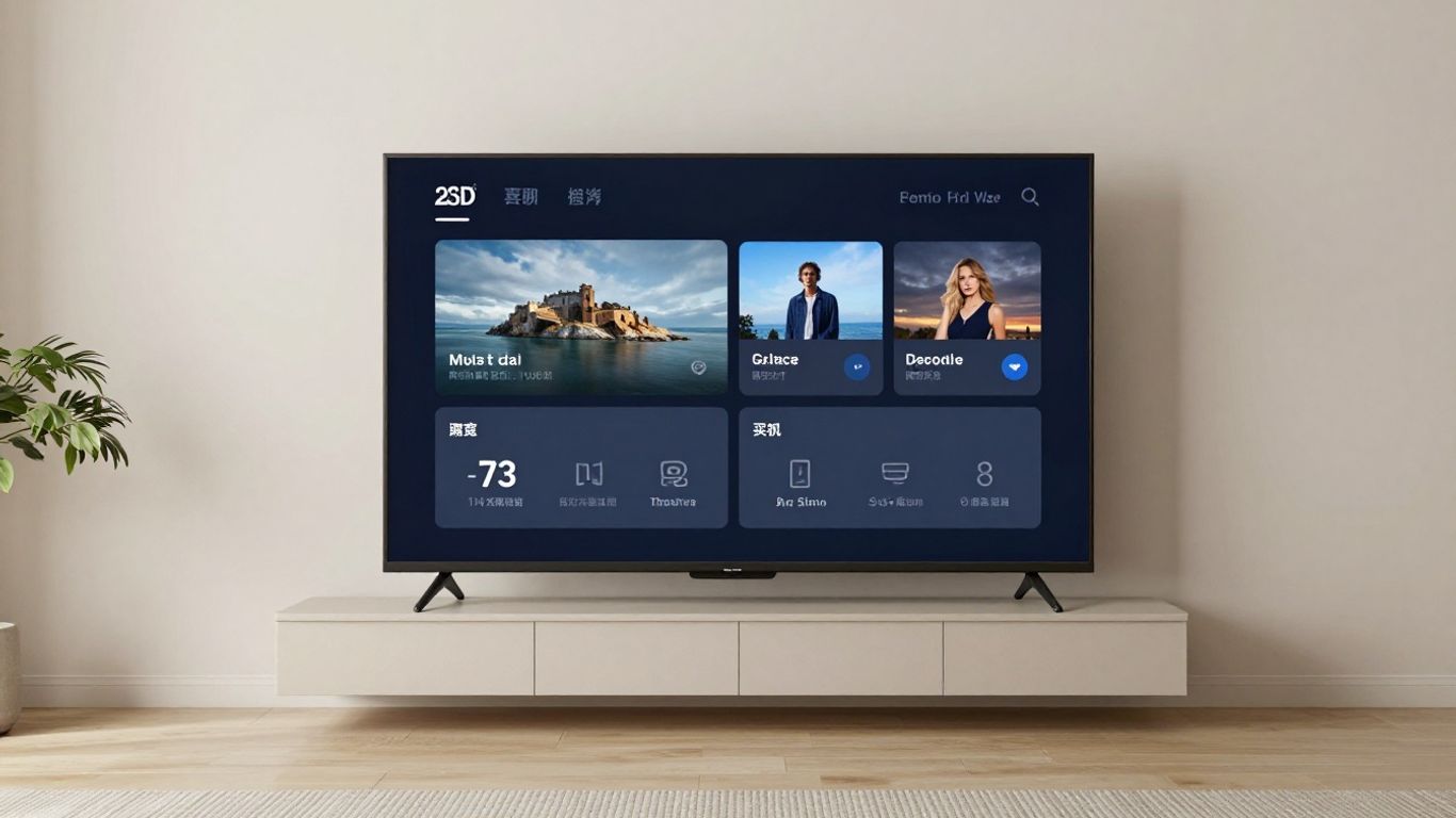 Modern digital interface on a television
