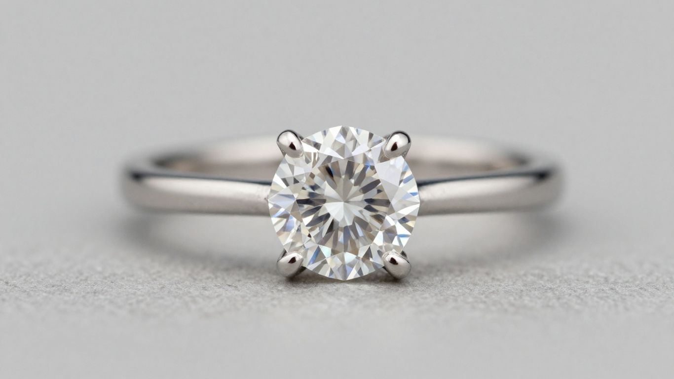 Minimalist geometric engagement ring with a clean, modern design.