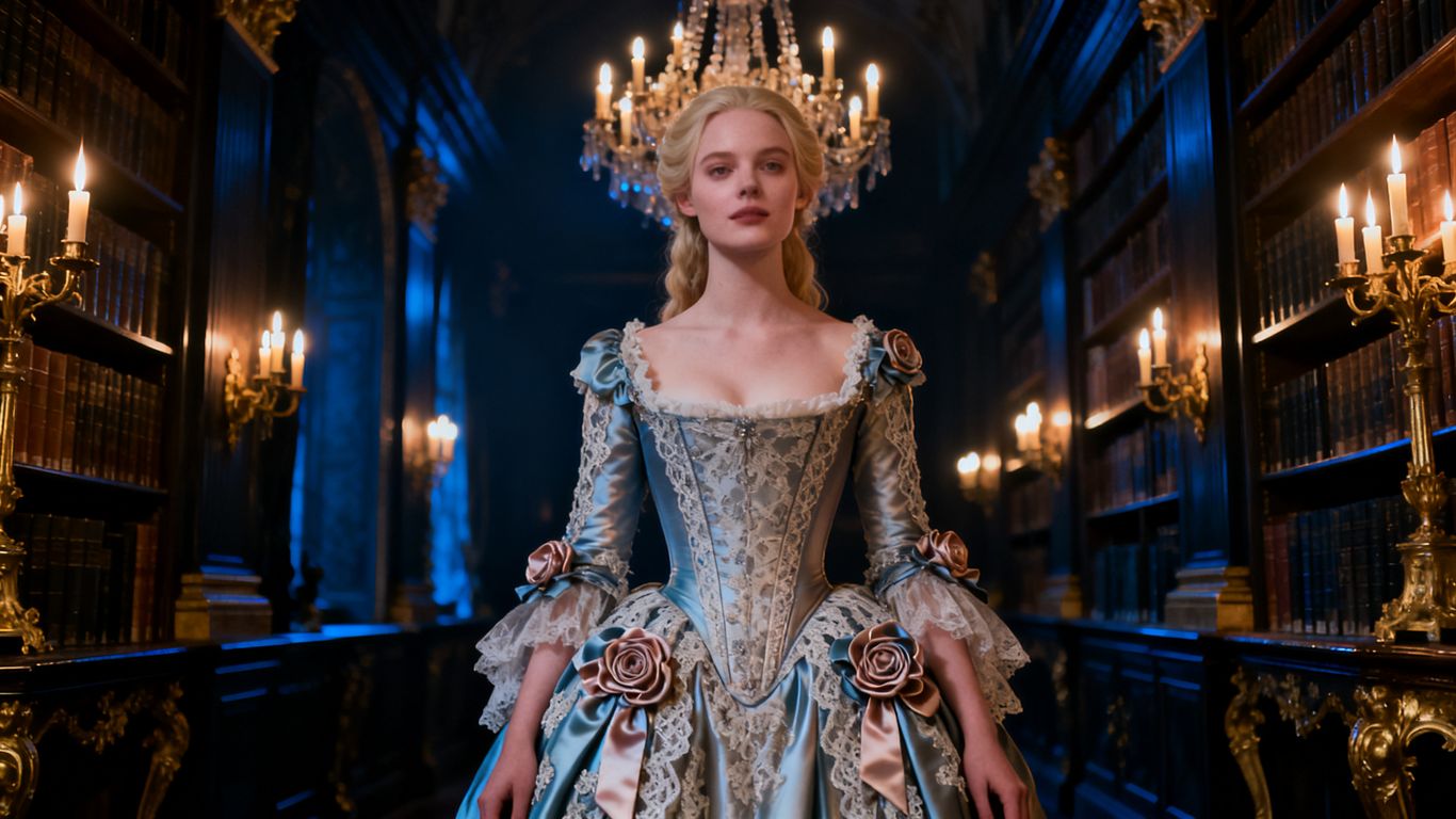 Elle Fanning in costume