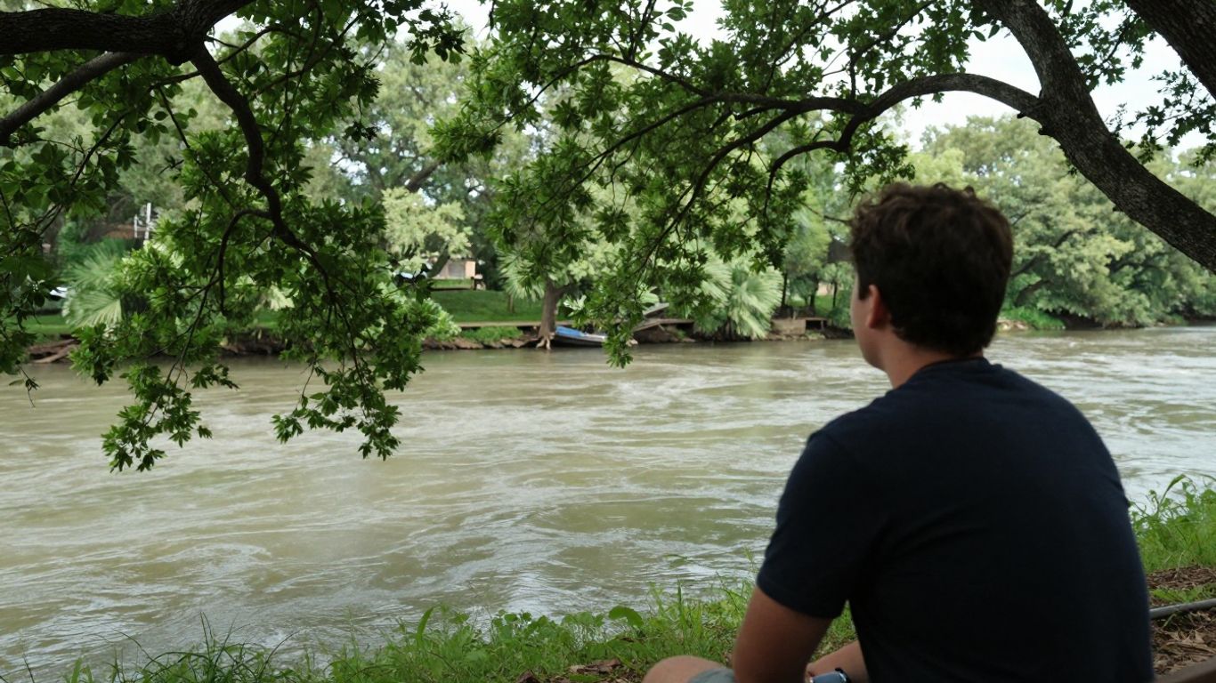 Person finding calm in New Braunfels nature.