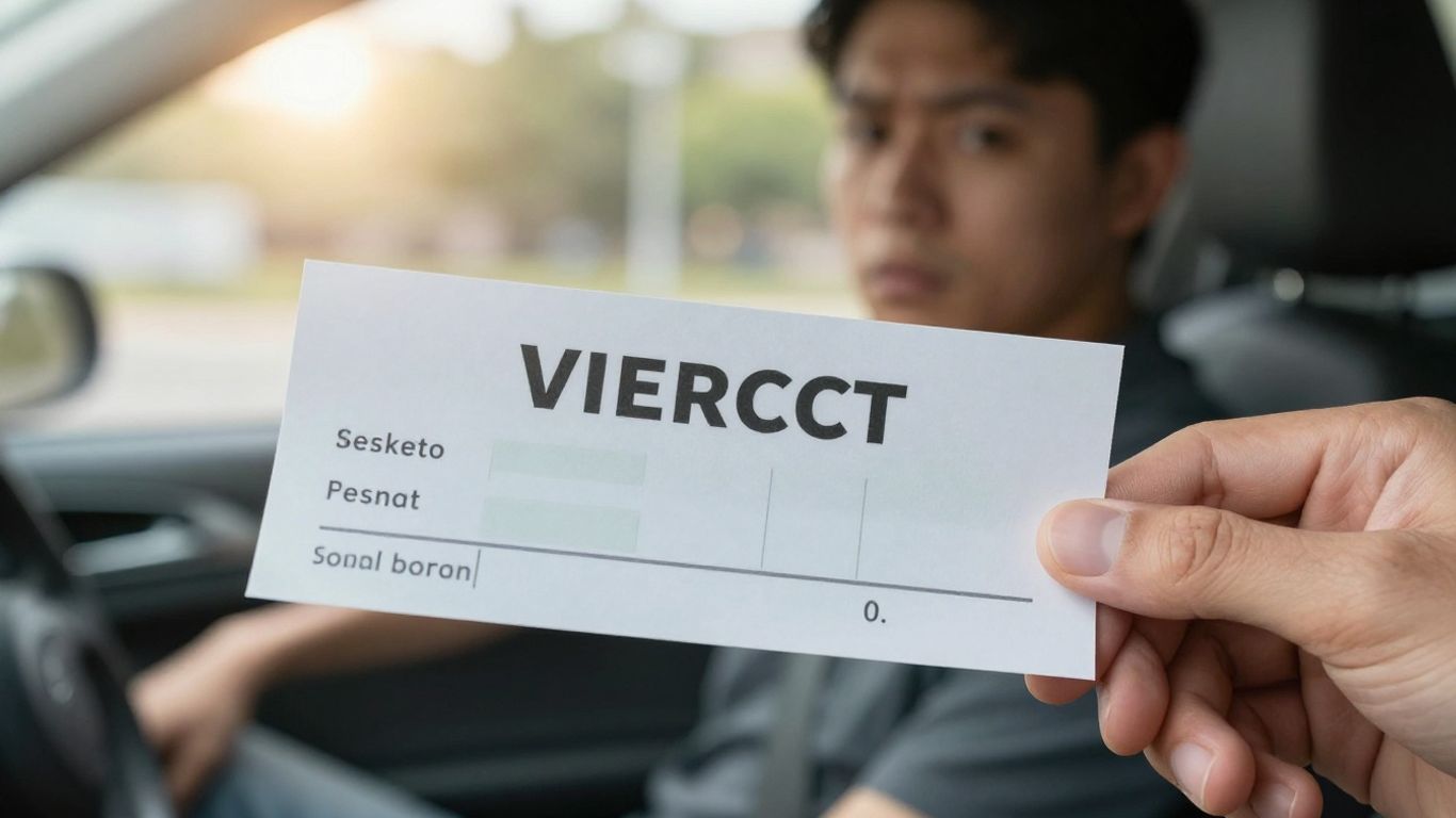 Driver holding a traffic ticket