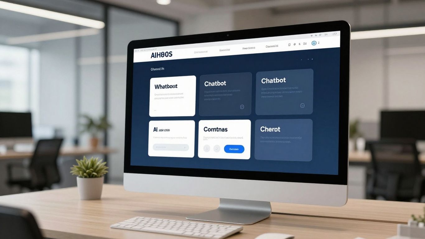 AI chatbot interface on a contractor's office monitor.