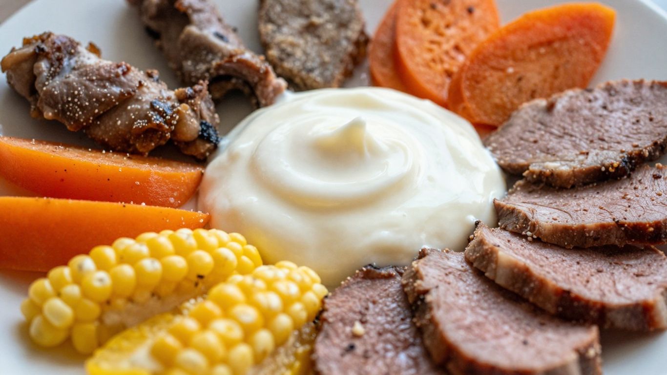 Cold meal with vibrant colors and textures on a plate.