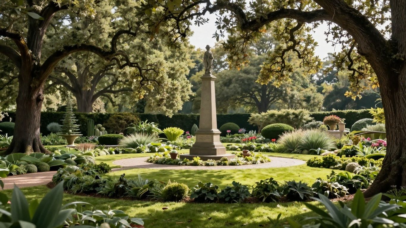 A serene garden memorial
