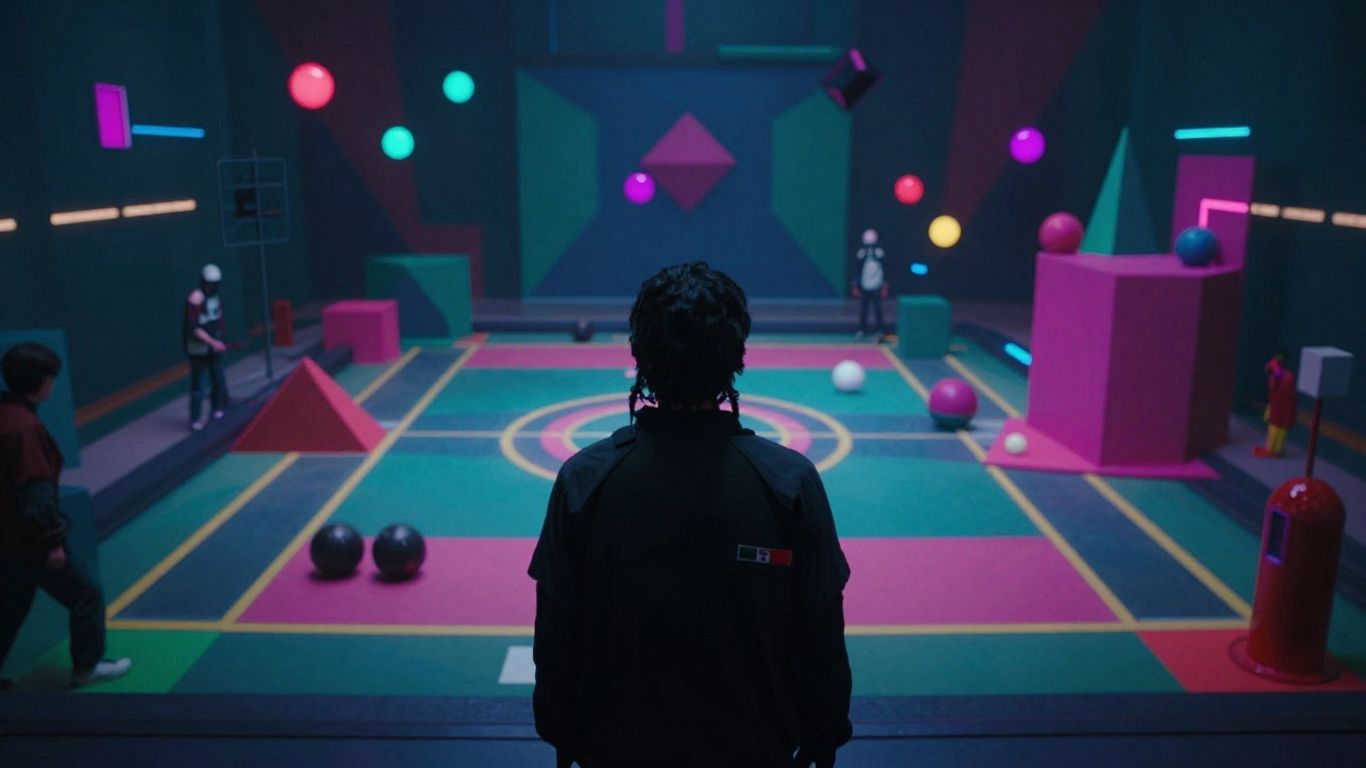 Squid Game Season 3 abstract game arena illustration