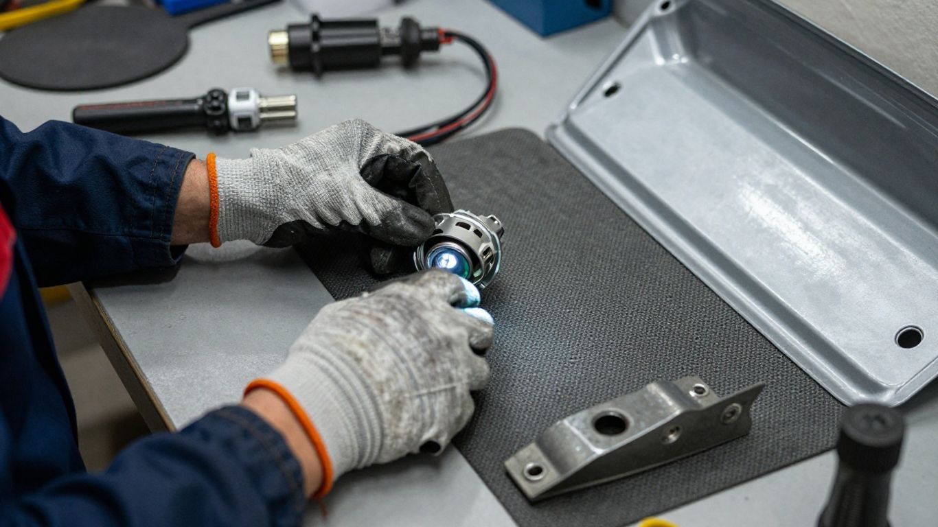Used Civic components inspected in a bright workshop