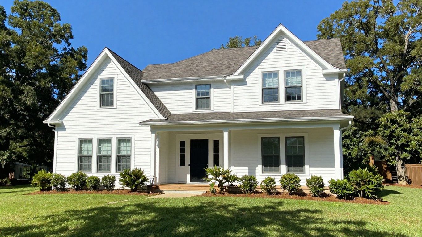 Beautifully painted house exterior in Berkeley Lake, Georgia.
